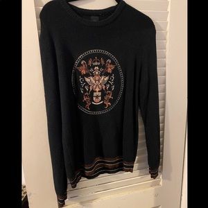 River Island Oversized Sweater Pullover gold/black/bronze men size M